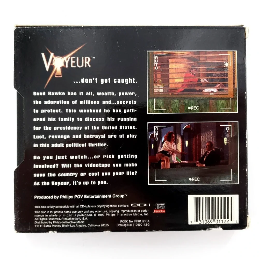 Voyeur (Philips CD-i, 1993) Complete w/ Slip Cover Tested & Works
